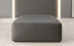 Beistellhocker 80 cm Snug aus Echtleder