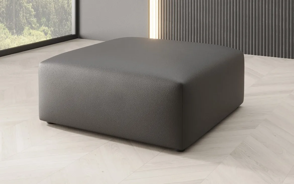 Beistellhocker 80 cm Snug aus Echtleder