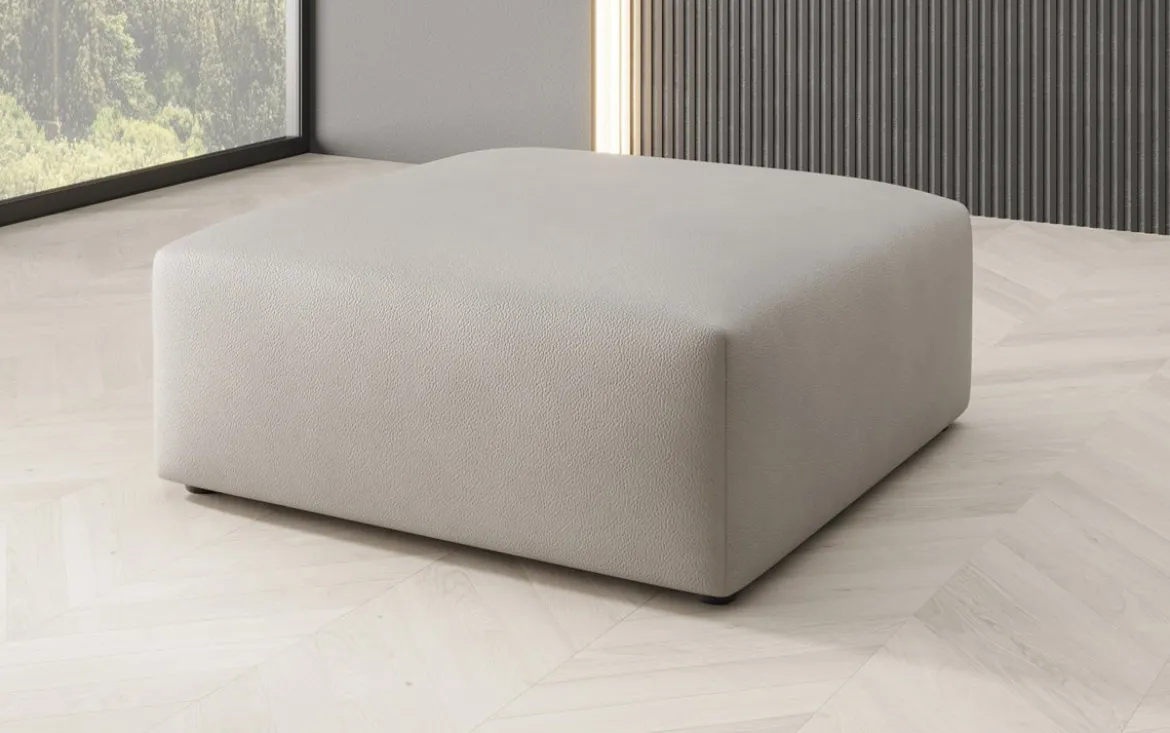 Beistellhocker 80 cm Snug aus Echtleder