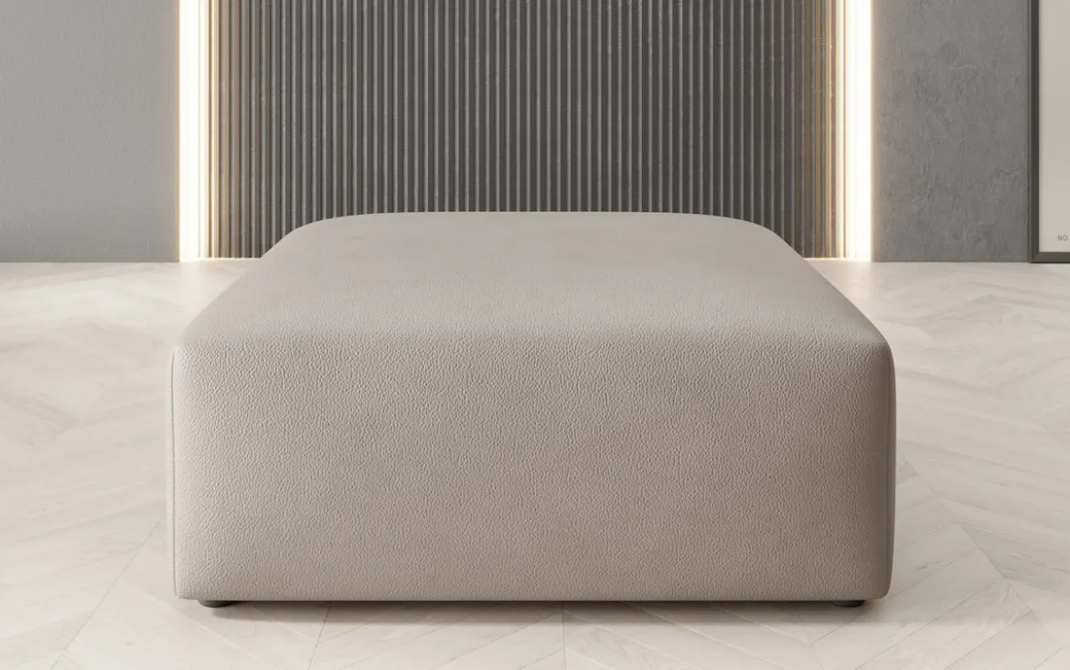 Beistellhocker 80 cm Snug aus Echtleder