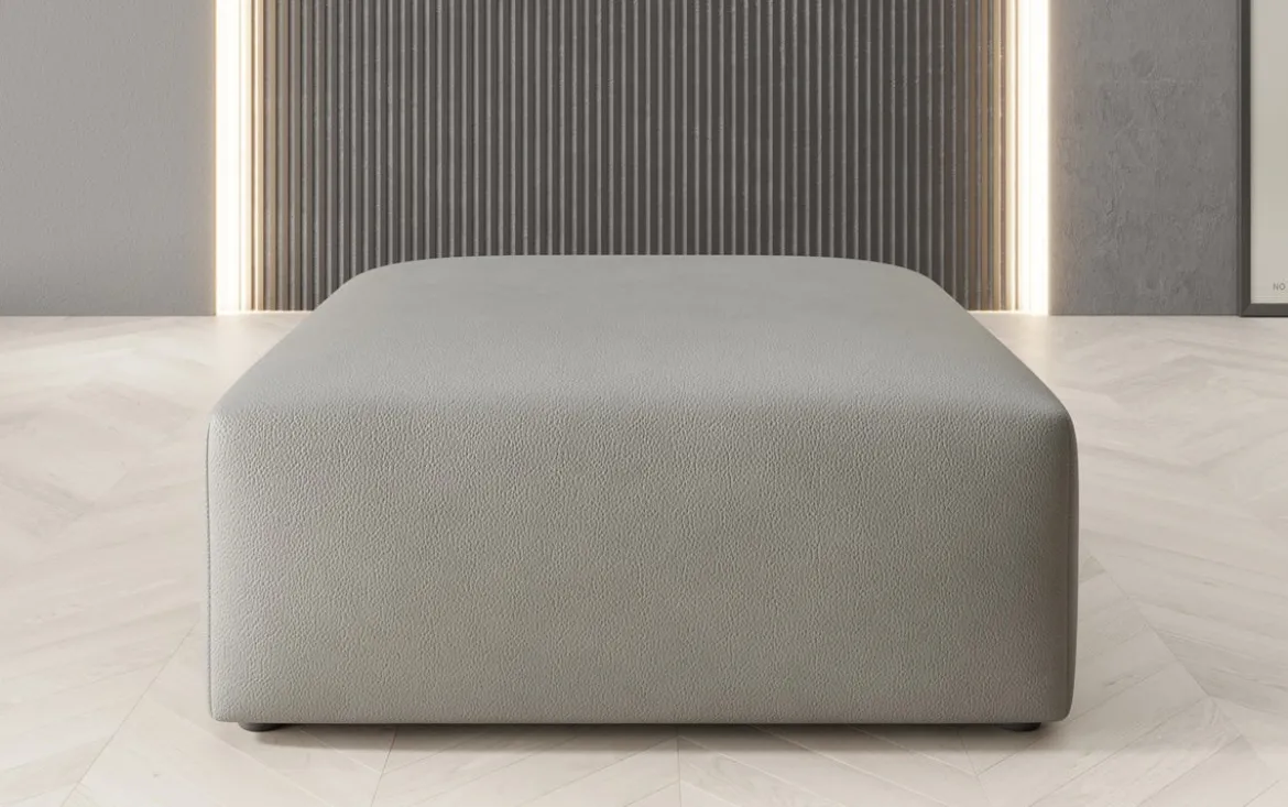 Beistellhocker 80 cm Snug aus Echtleder