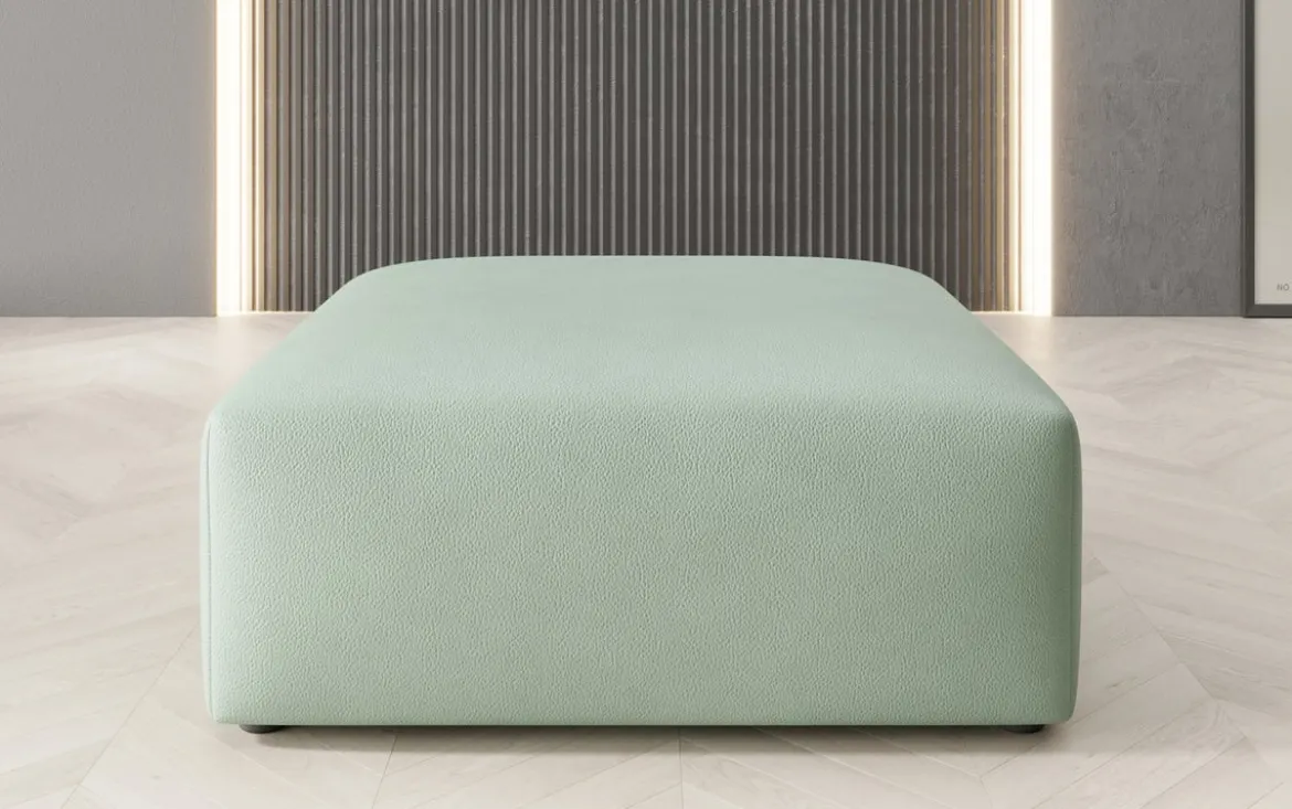 Beistellhocker 80 cm Snug aus Echtleder