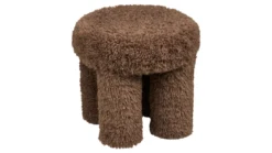 Beistellhocker Gibson - mit braunem Teddy-Polyester