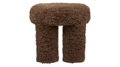 Beistellhocker Gibson - mit braunem Teddy-Polyester