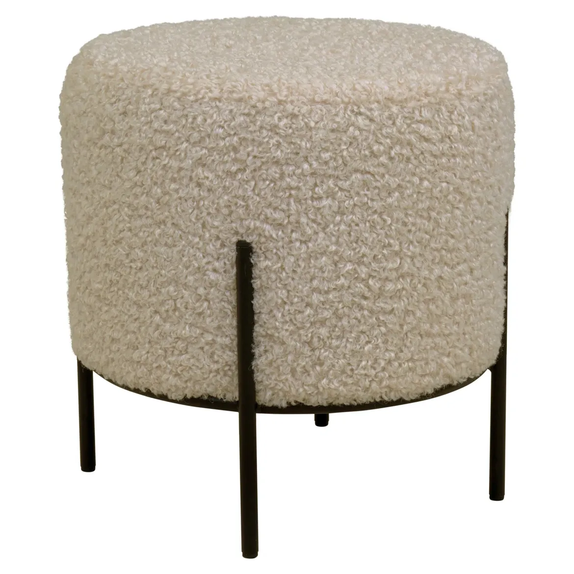 Beistellhocker Hanna in Bouclé Teddystoff