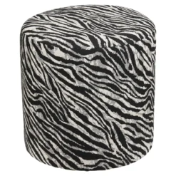 Beistellhocker Kim - in Zebraoptik