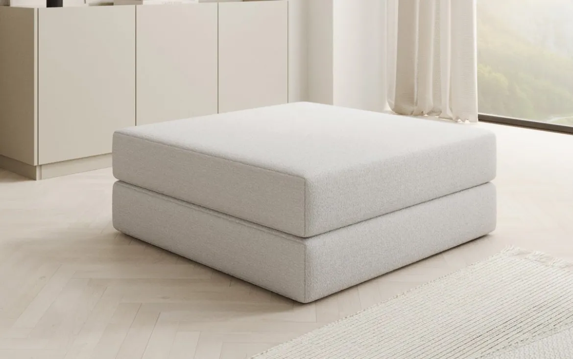 Beistellhocker Lazy in Bouclé