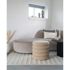 Beistellhocker Lorea Bouclé Beige