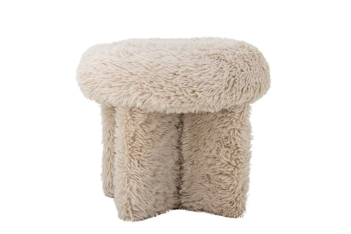 Beistellhocker Puffipuff – weicher Bezug in warmen Beigeton
