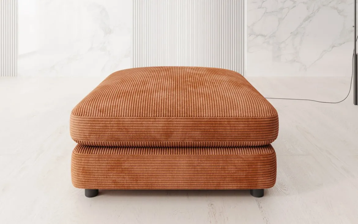 Beistellhocker Thalessa in Cord 90x90cm