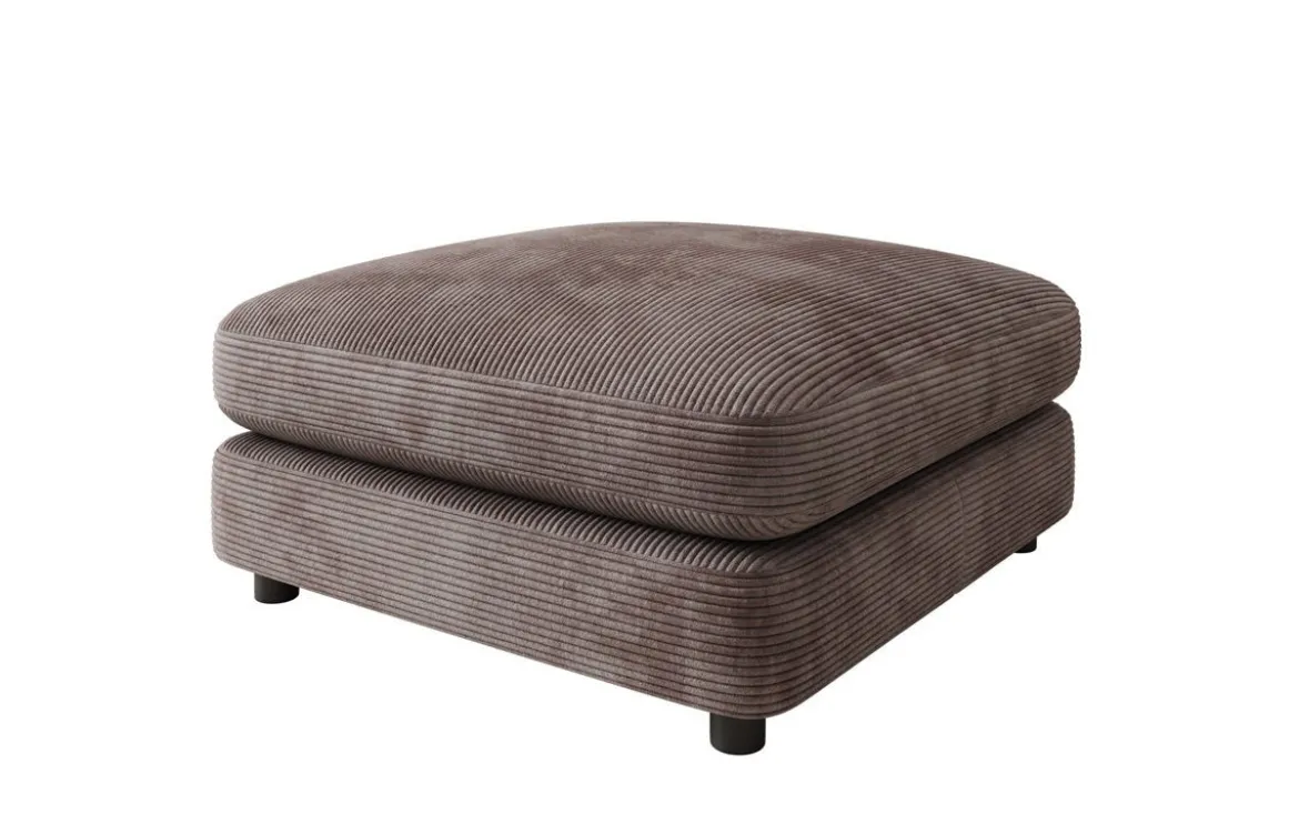 Beistellhocker Thalessa in Cord 90x90cm