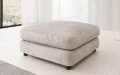 Beistellhocker Thalessa in Cord 90x90cm