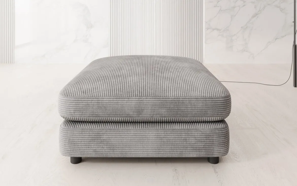 Beistellhocker Thalessa in Cord 90x90cm