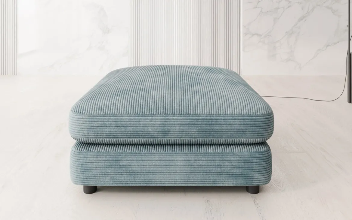 Beistellhocker Thalessa in Cord 90x90cm