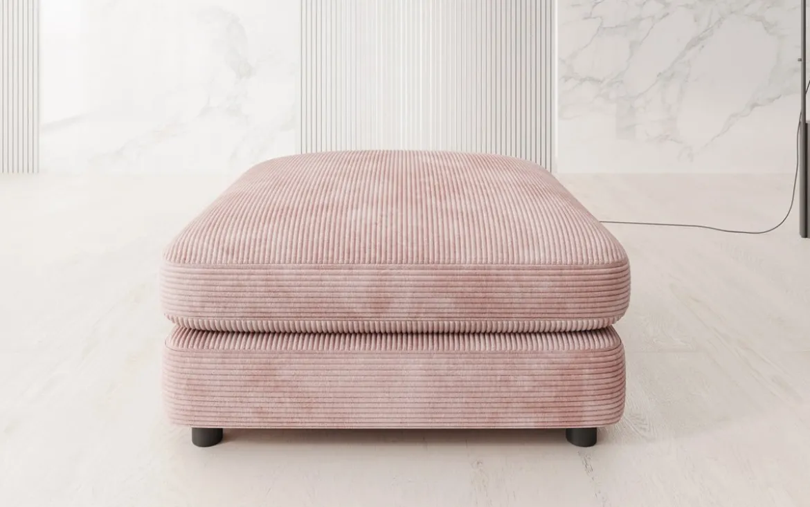 Beistellhocker Thalessa in Cord 90x90cm