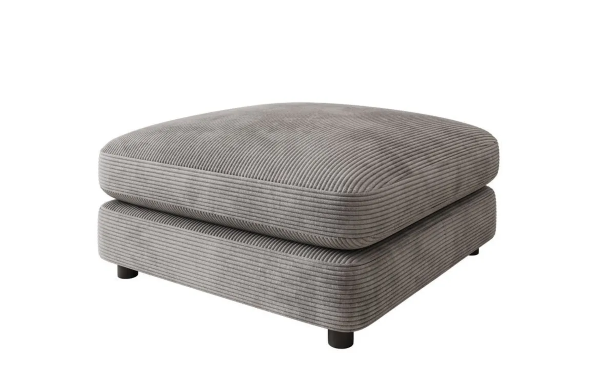Beistellhocker Thalessa in Cord 90x90cm