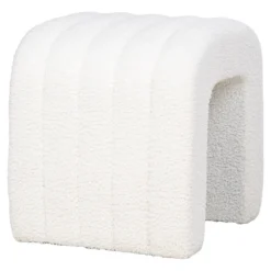 Beistellhocker Verilo Bouclé Weiß
