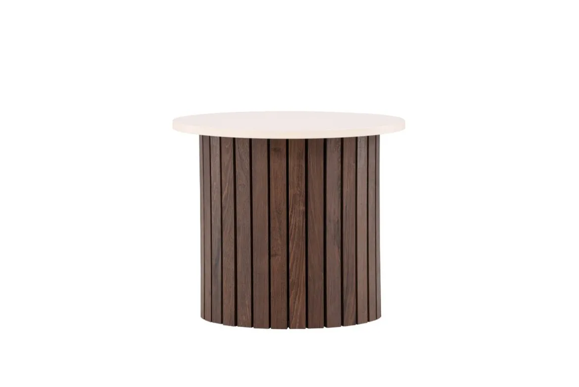 Beistelltisch Elvin – Ø52 cm in Holzoptik Beige