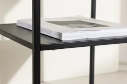 Beistelltisch Milano – aus schwarzem Stahl mit Glasplatte