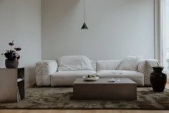 Beistelltisch/Nachttisch RAW C – Edelstahl-Kubus mit integriertem Regal