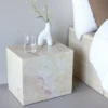 Beistelltisch Quadro – in Beige mit Steinoptik