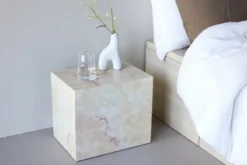 Beistelltisch Quadro – in Beige mit Steinoptik