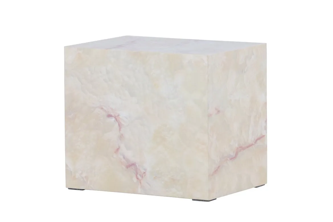 Beistelltisch Quadro – in Beige mit Steinoptik