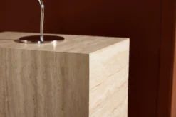 Beistelltisch Quadro – in Beige mit Steinoptik