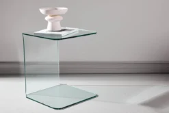 Beistelltisch Vetro – 45 × 45 cm in Klarglas