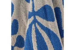Überwurfdecke Amal - Blau, aus recycelter Baumwolle