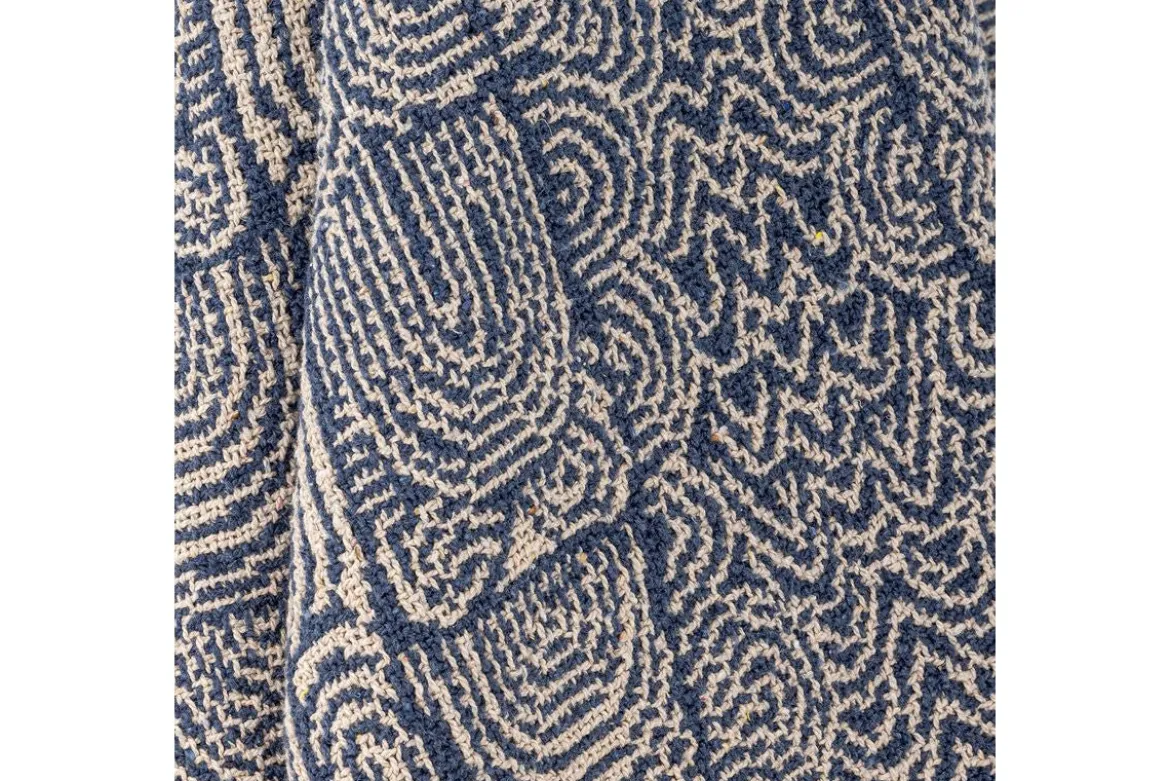 Überwurfdecke Hena - Blau, aus recycelter Baumwolle