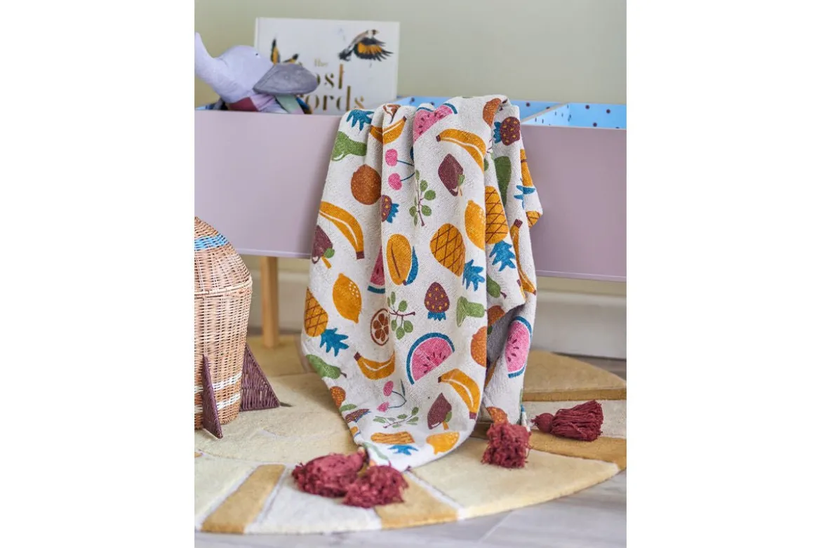 Überwurfdecke Lucy - Bunt, aus recycelter Baumwolle