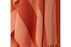 Überwurfdecke Niam - Orange, aus recycelter Baumwolle