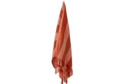 Überwurfdecke Niam - Orange, aus recycelter Baumwolle