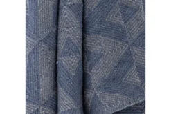 Überwurfdecke Runa- Blau, aus recycelter Baumwolle