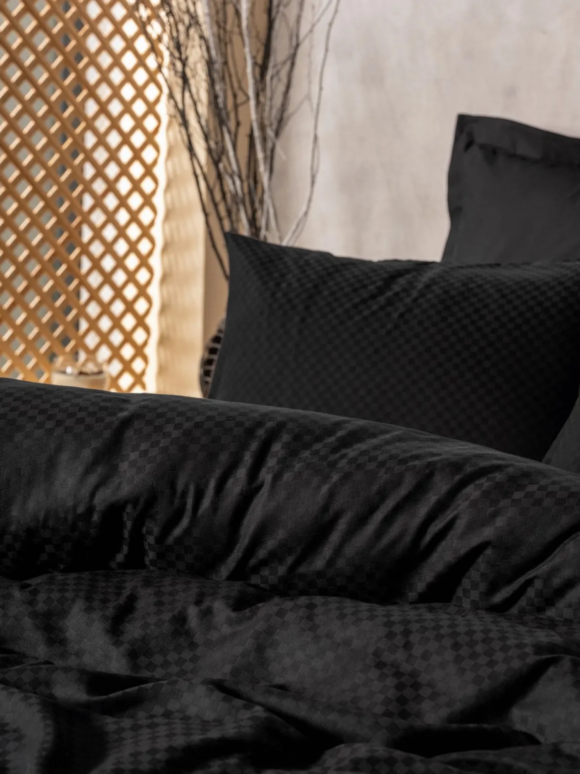 Bettwäsche-Set Schwarz – 100% Baumwolle Ranforce