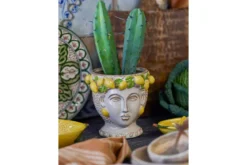 Blumentopf „Amalfi“ – Gelbes Steingut