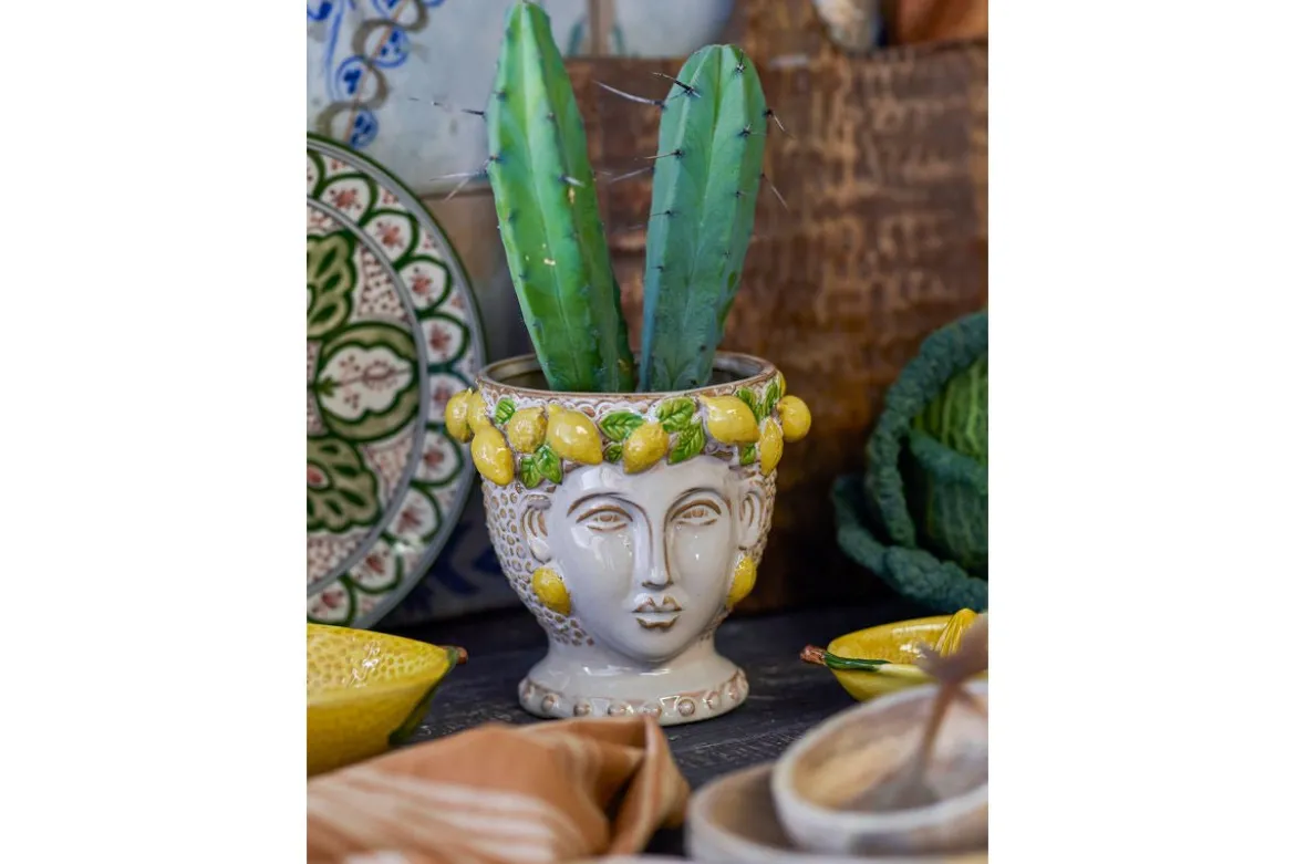 Blumentopf „Amalfi“ – Gelbes Steingut