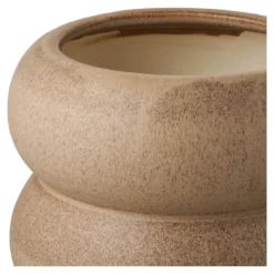 Blumentopf „Arvello“ – Braunes Keramik-Design mit organischer Form