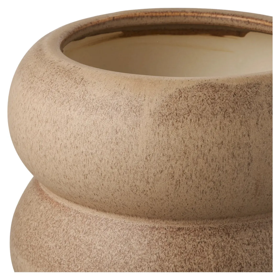 Blumentopf „Arvello“ – Braunes Keramik-Design mit organischer Form