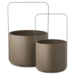 Blumentopf „Arvion“ – 2er-Set aus braunem Stahl