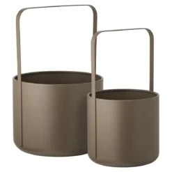 Blumentopf „Arvion“ – 2er-Set aus braunem Stahl