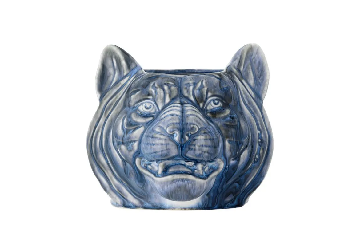 Blumentopf „Avelin“ – Blaues Steingut