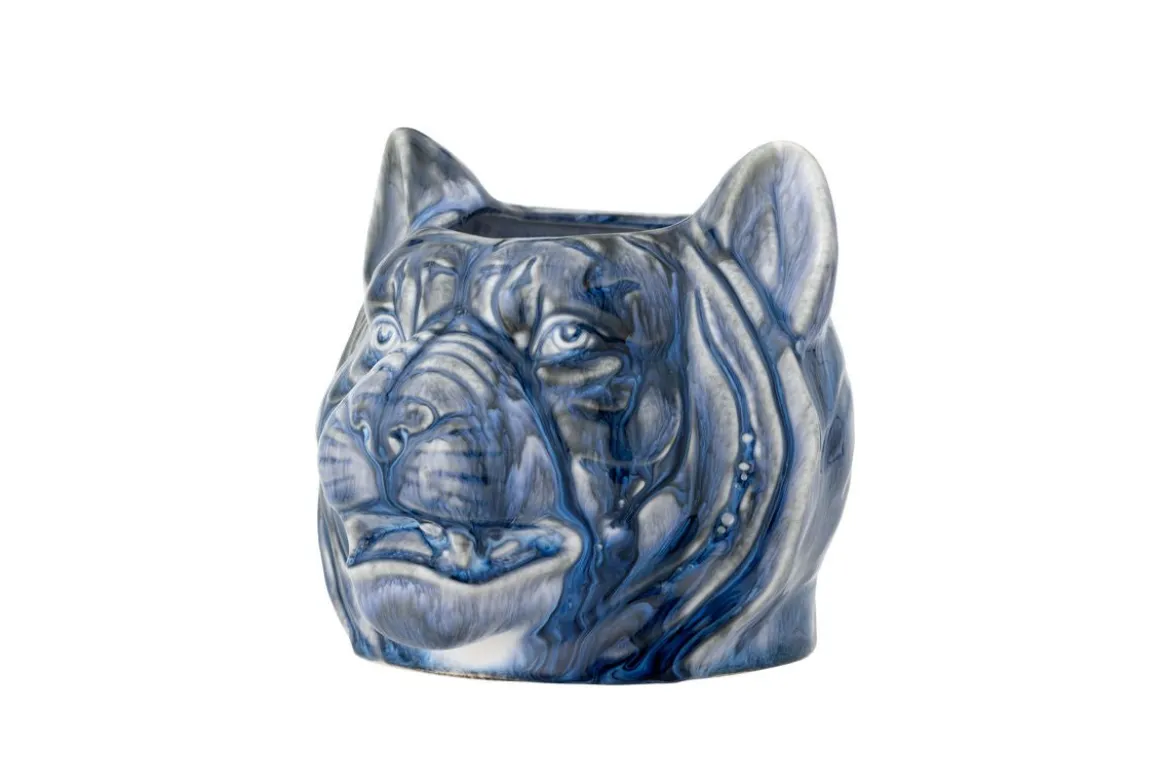 Blumentopf „Avelin“ – Blaues Steingut