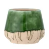Blumentopf Avino – Reaktive Crackle-Glasur in Grün