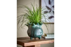 Blumentopf Fiora – Steingut mit verspielten Vogeldetails