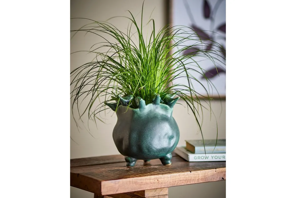 Blumentopf Fiora – Steingut mit verspielten Vogeldetails