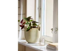 Blumentopf Fjell – Nordisches Steingutdesign in Naturgrau