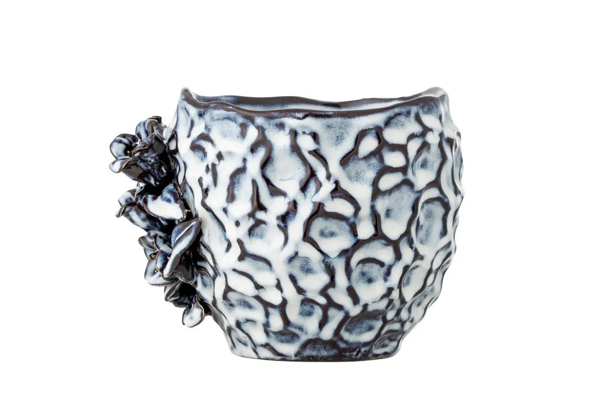 Blumentopf „Florin“ – Blaues Steingut