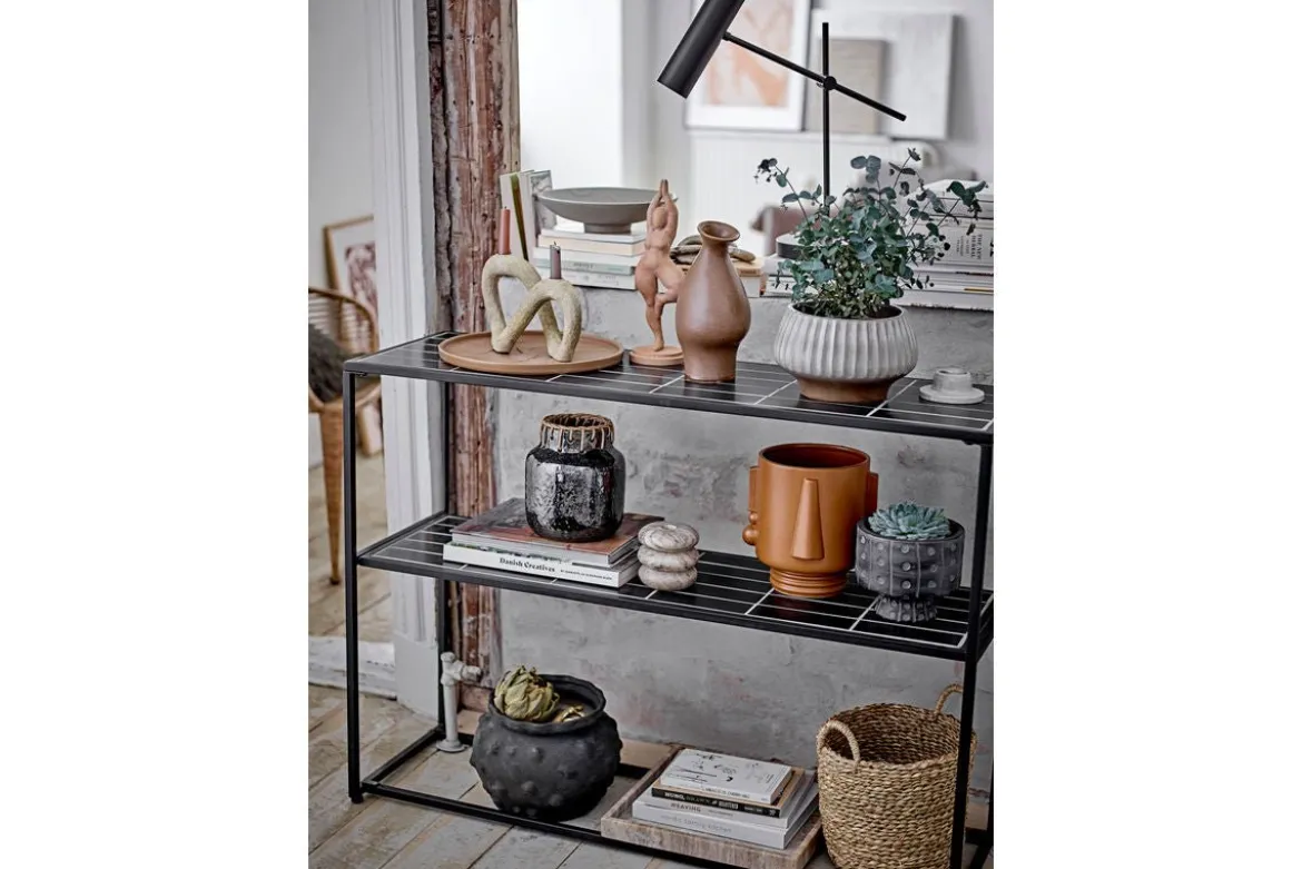 Blumentopf Kairo – Steingutdesign mit Gesichtsdetail in Braun